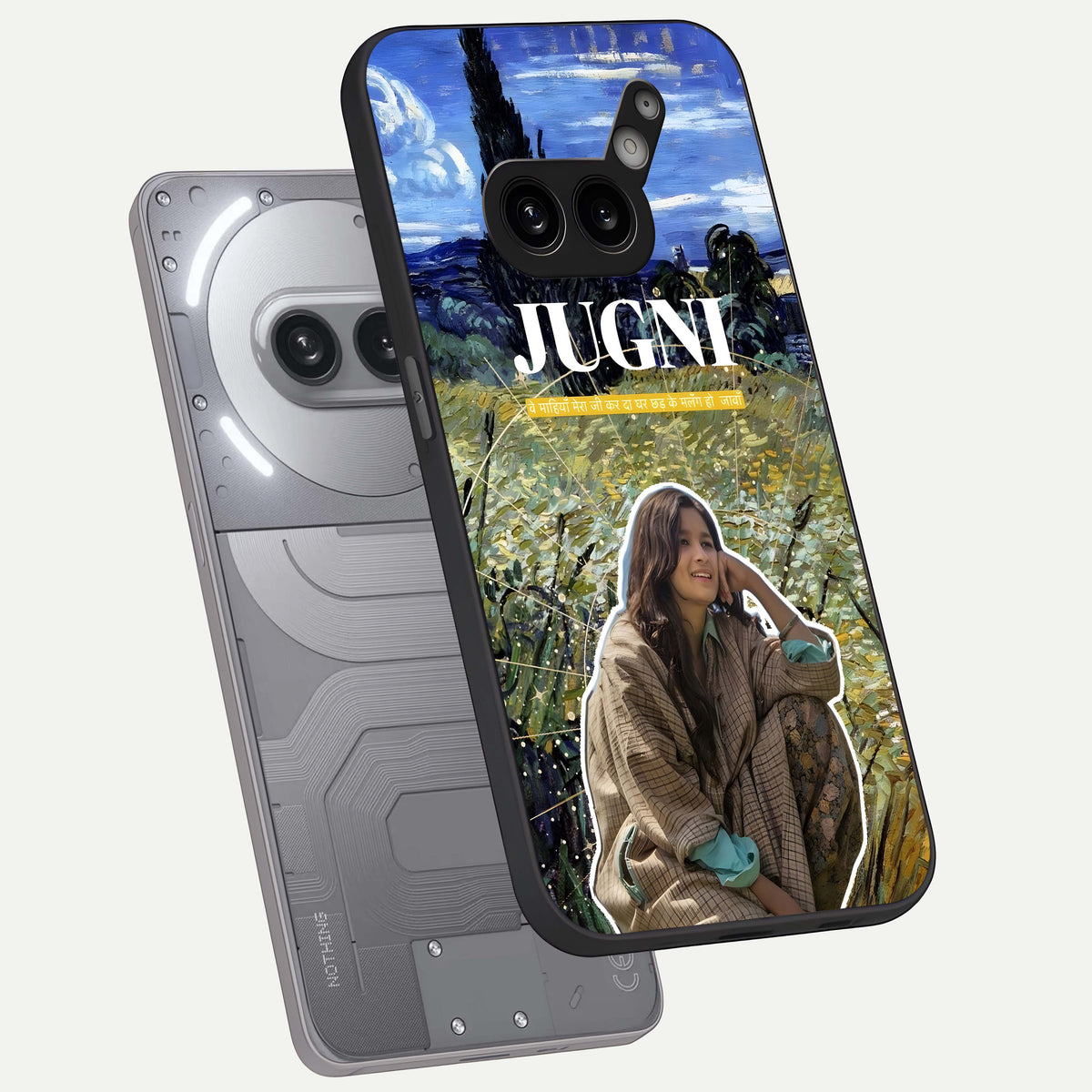  Jugni Soul Vibes phone case For Nothing Phone 2A Plus showing premium glass back cover with detailed artwork