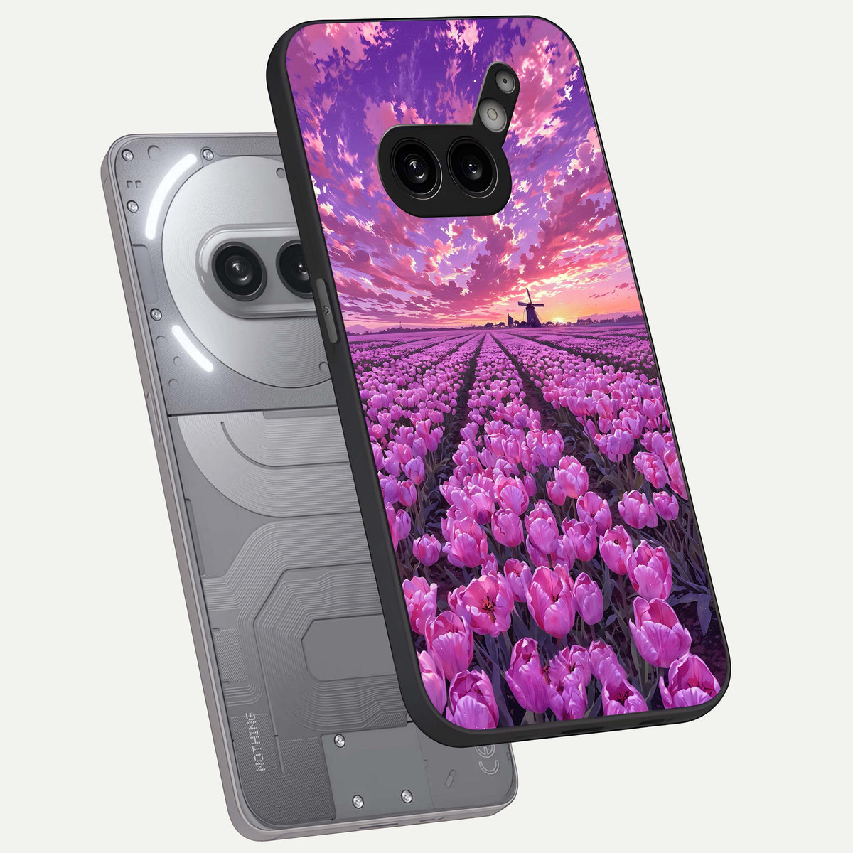  Lavender Dream Skies phone case For Nothing Phone 2A Plus showing premium glass back cover with detailed artwork