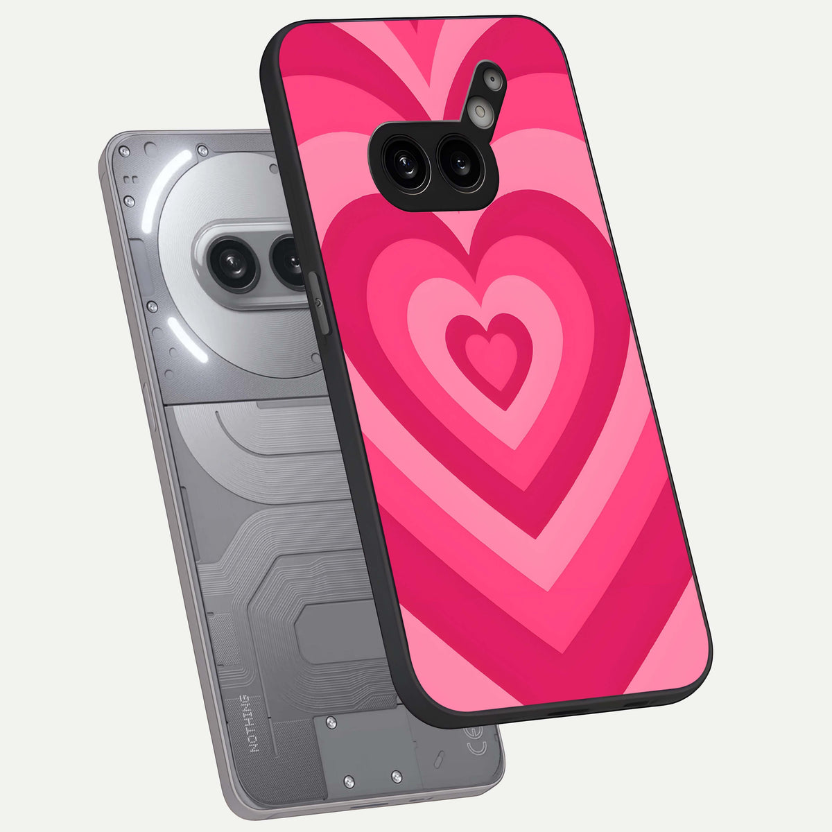  Layered Love Hearts phone case For Nothing Phone 2A Plus showing premium glass back cover with detailed artwork