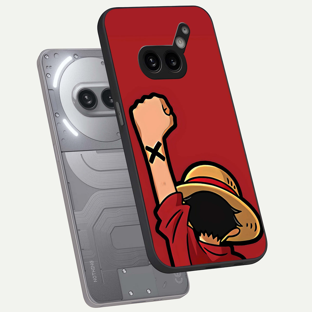  Luffy X Spirit phone case For Nothing Phone 2A Plus showing premium glass back cover with detailed artwork