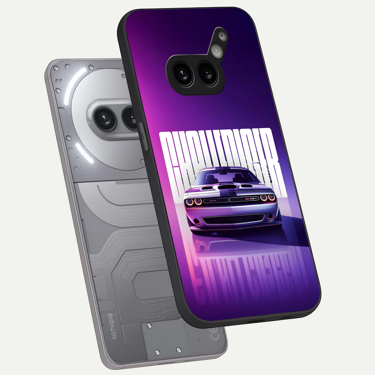  Midnight Muscle Ride phone case For Nothing Phone 2A Plus showing premium glass back cover with detailed artwork