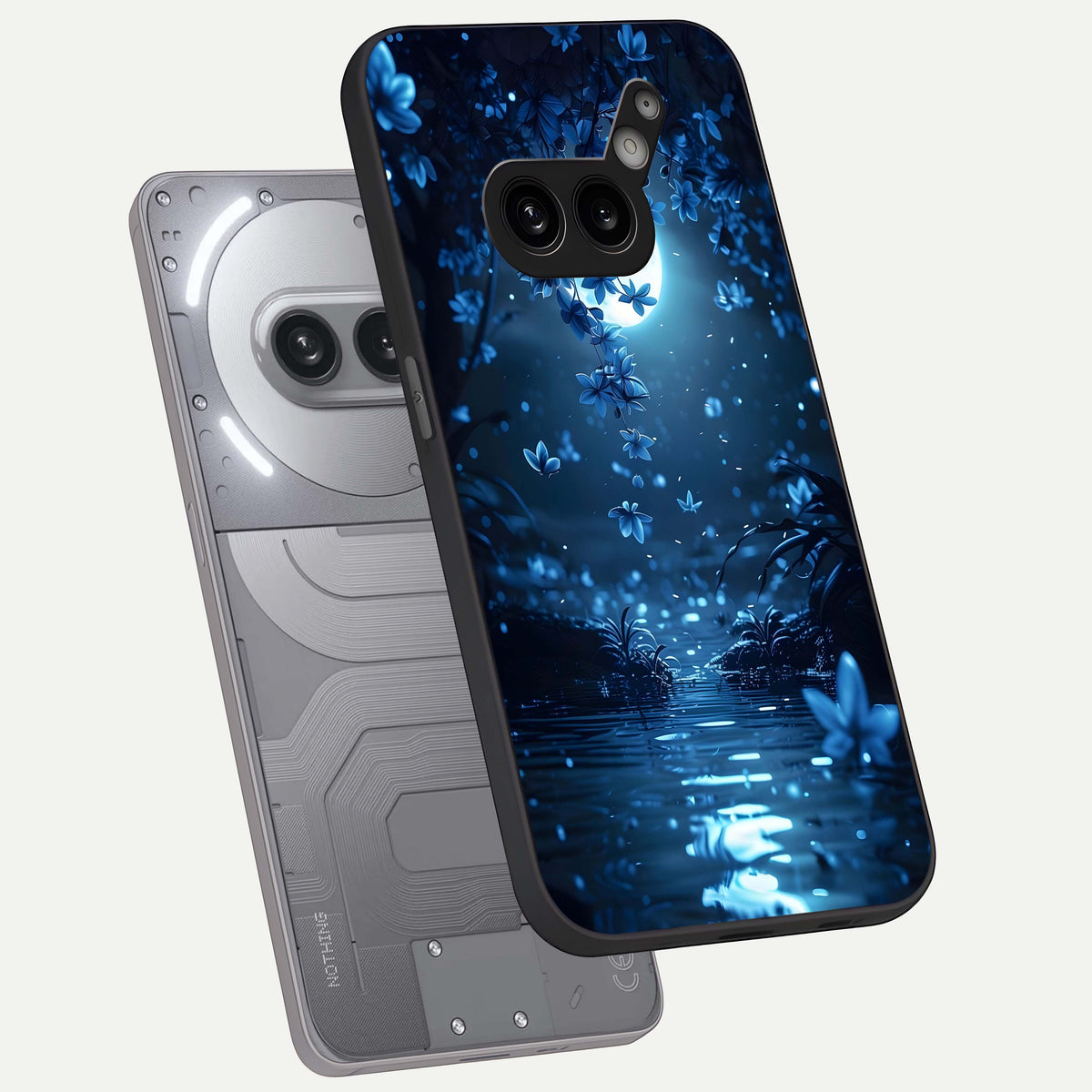  Moonlight Petal Dream phone case For Nothing Phone 2A Plus showing premium glass back cover with detailed artwork