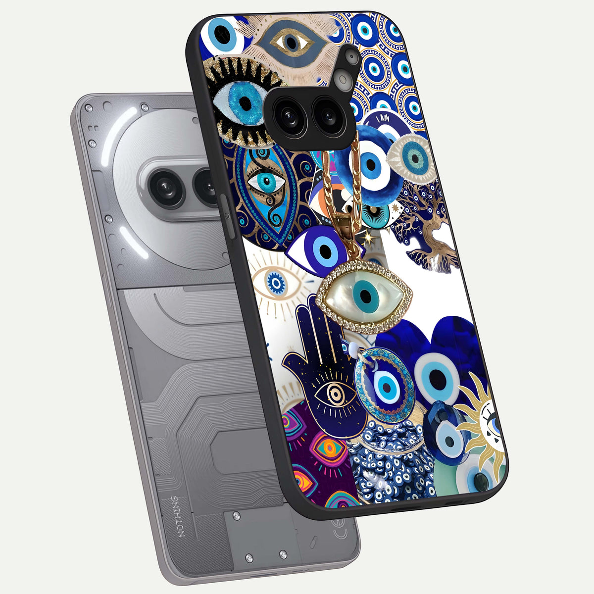  Mystic Charm Eye phone case For Nothing Phone 2A Plus showing premium glass back cover with detailed artwork