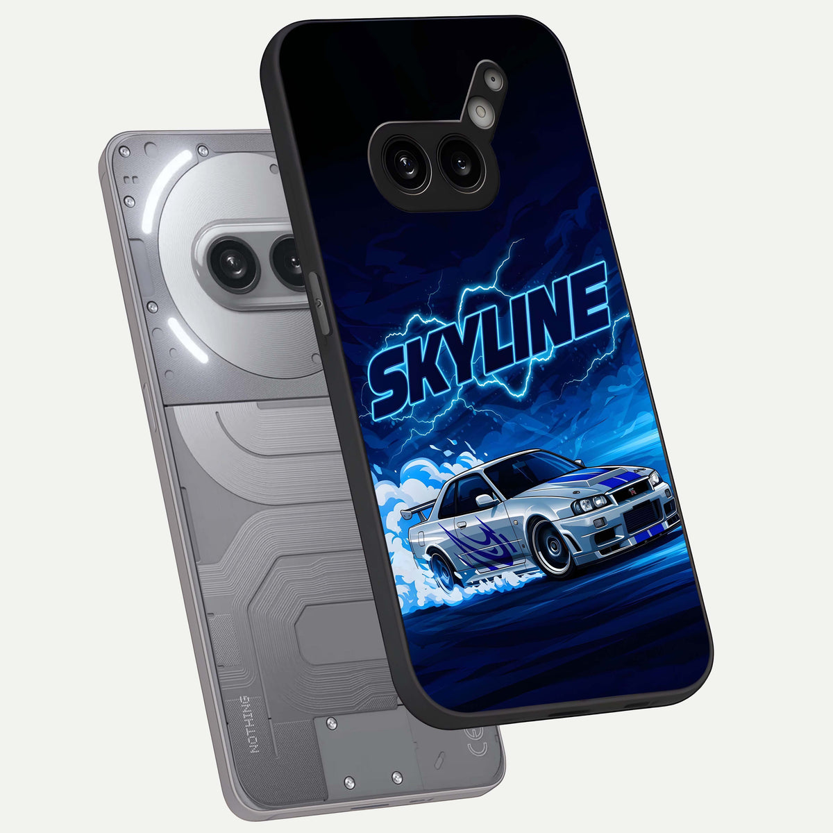  Neon Drift Beast phone case For Nothing Phone 2A Plus showing premium glass back cover with detailed artwork