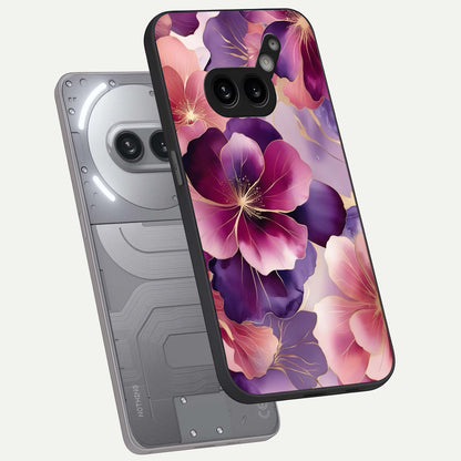  Pink Bouquet Florals phone case For Nothing Phone 2A Plus showing premium glass back cover with detailed artwork