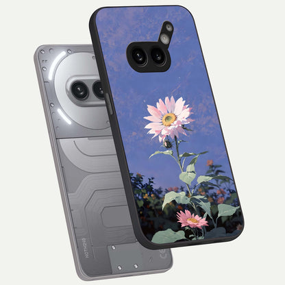  Pink Shells Outline phone case For Nothing Phone 2A Plus showing premium glass back cover with detailed artwork