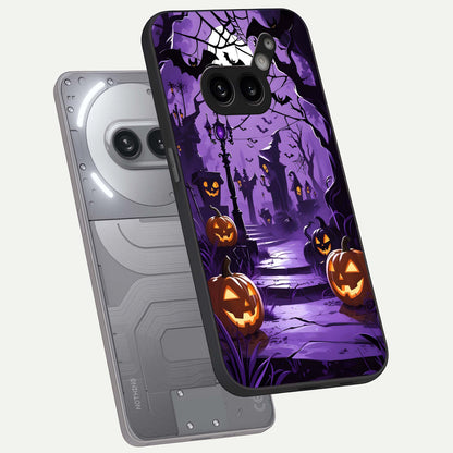  Pumpkin Patch Halloween phone case For Nothing Phone 2A Plus showing premium glass back cover with detailed artwork