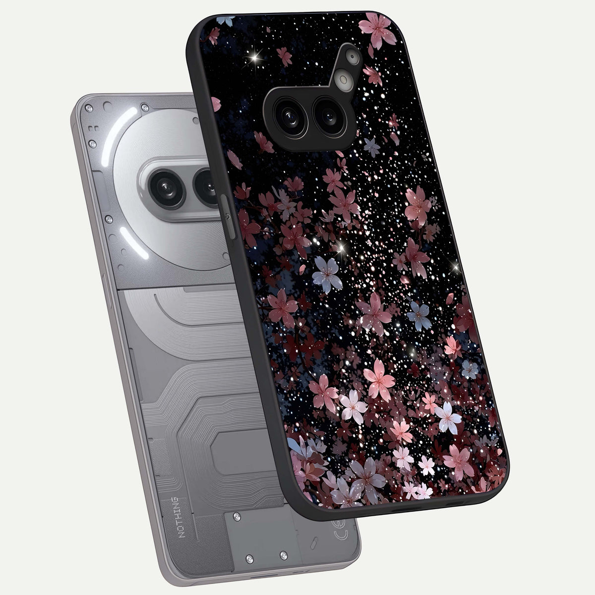  Starlit Flower Dreams phone case For Nothing Phone 2A Plus showing premium glass back cover with detailed artwork