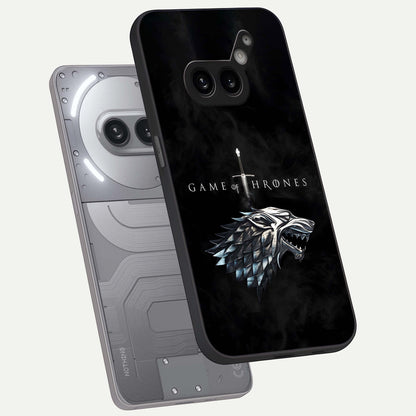  Throne Wolf Legacy phone case For Nothing Phone 2A Plus showing premium glass back cover with detailed artwork