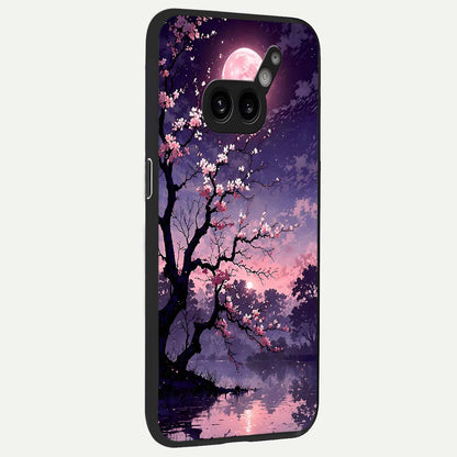  Blossom Pink Moon back cover For Nothing Phone 2A Plus slim fit glass case with vibrant aesthetic design