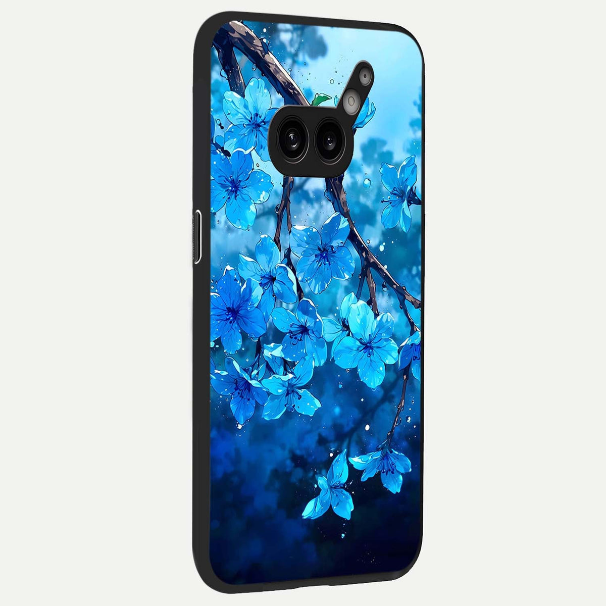  Blue Blossoms Branch back cover For Nothing Phone 2A Plus slim fit glass case with vibrant aesthetic design