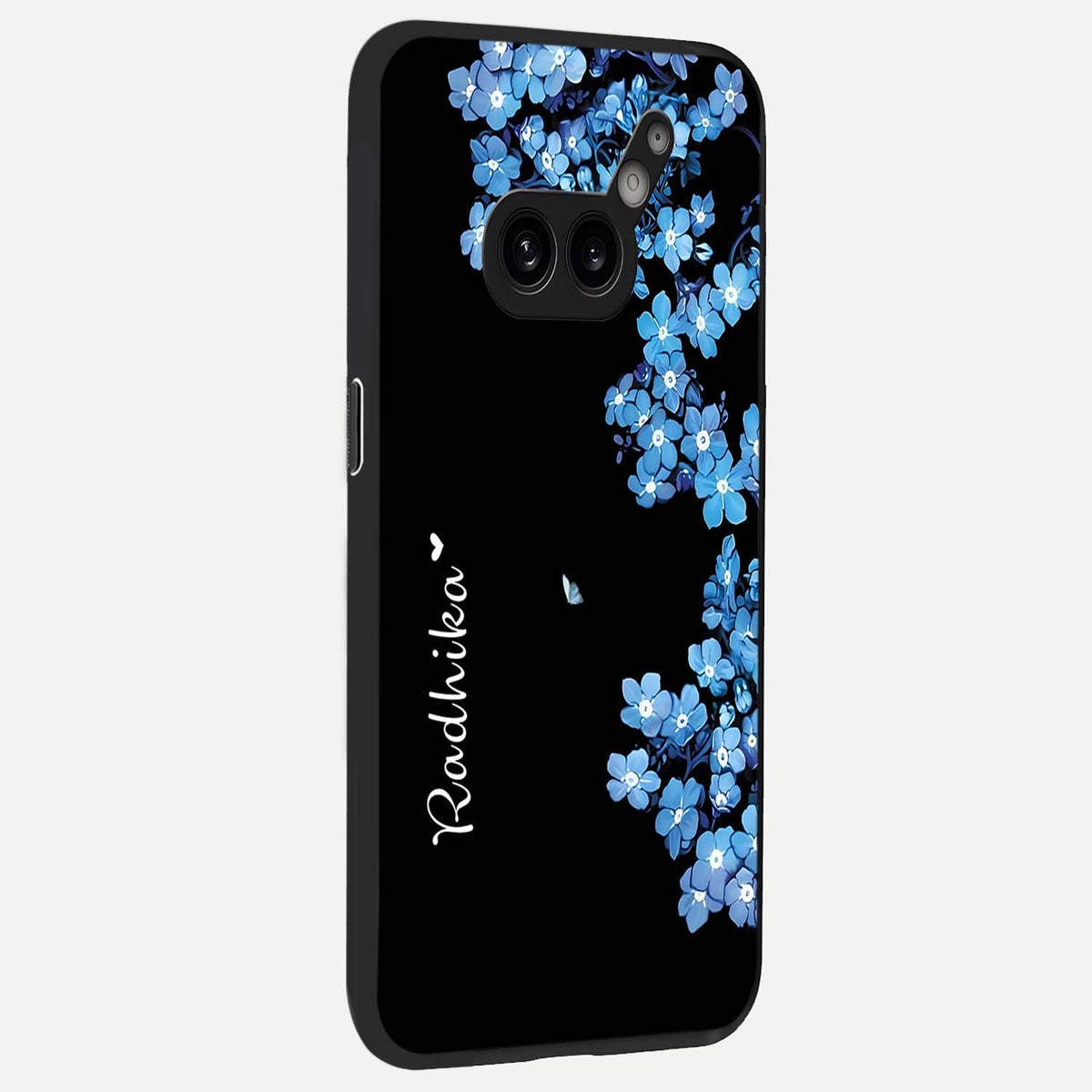  Blue Petal Dream Custom Name back cover For Nothing Phone 2A Plus slim fit glass case with vibrant aesthetic design