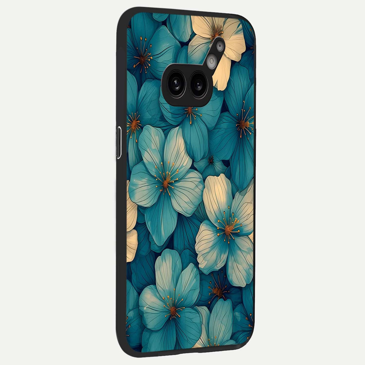  Blue Shade Floral back cover For Nothing Phone 2A Plus slim fit glass case with vibrant aesthetic design