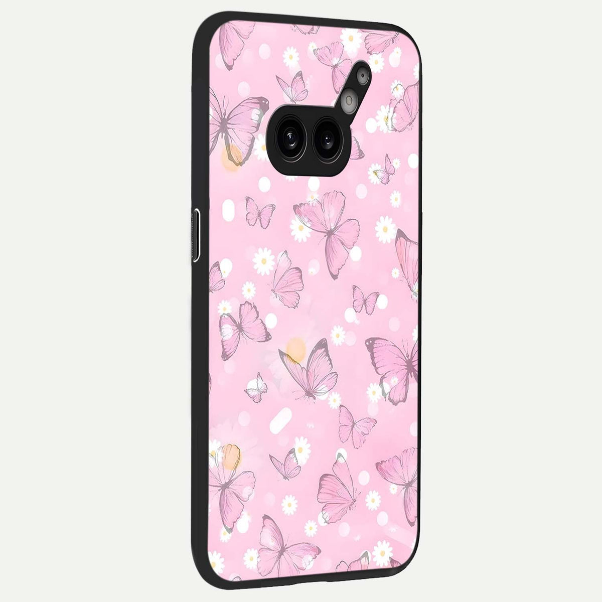  Blush Butterfly Garden back cover For Nothing Phone 2A Plus slim fit glass case with vibrant aesthetic design