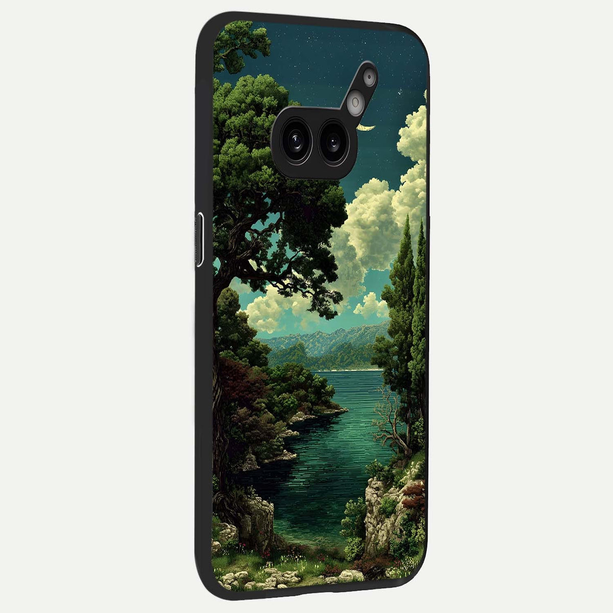  Celestial Lake Peace back cover For Nothing Phone 2A Plus slim fit glass case with vibrant aesthetic design