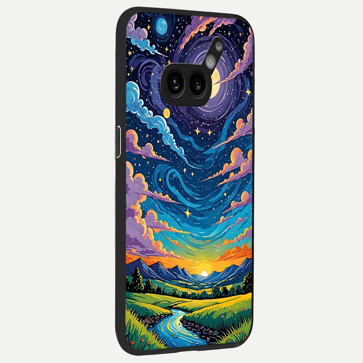  Dreamy Night Landscape back cover For Nothing Phone 2A Plus slim fit glass case with vibrant aesthetic design