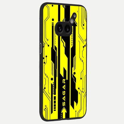  Electric Pulse CYBERPUNK Custom Name back cover For Nothing Phone 2A Plus slim fit glass case with vibrant aesthetic design