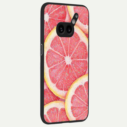  Glitter Grapefruit back cover For Nothing Phone 2A Plus slim fit glass case with vibrant aesthetic design