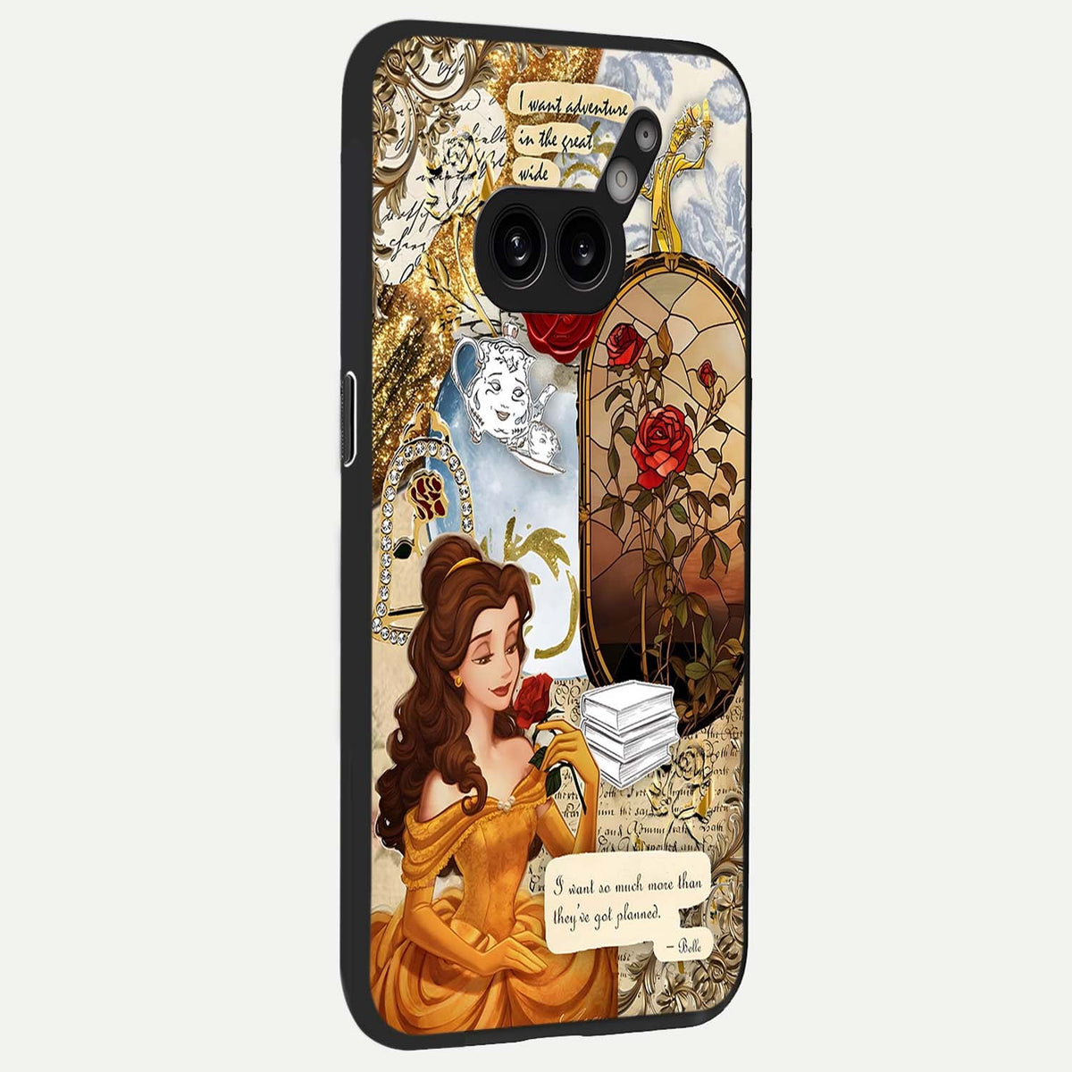  Golden Dream Belle back cover For Nothing Phone 2A Plus slim fit glass case with vibrant aesthetic design