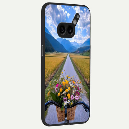  Golden Field Journey back cover For Nothing Phone 2A Plus slim fit glass case with vibrant aesthetic design