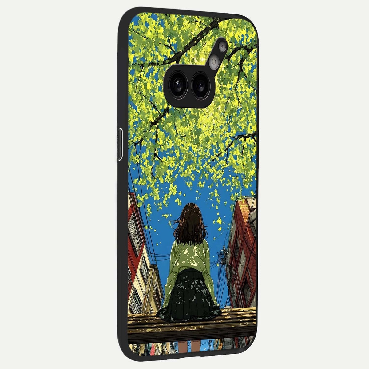  Golden Leaves Glow back cover For Nothing Phone 2A Plus slim fit glass case with vibrant aesthetic design
