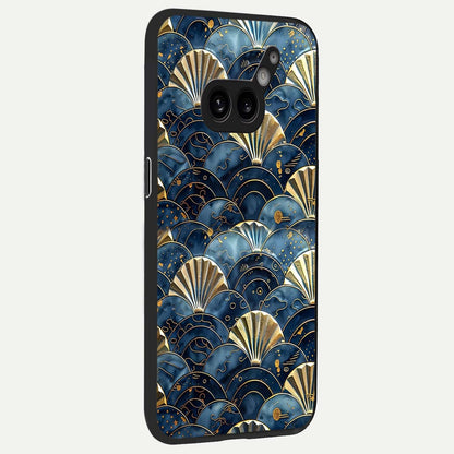  Golden Wave Luxe back cover For Nothing Phone 2A Plus slim fit glass case with vibrant aesthetic design
