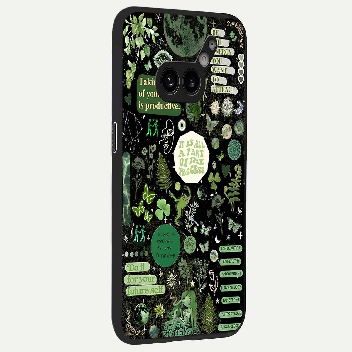 Green Mandala Pattern back cover For Nothing Phone 2A Plus slim fit glass case with vibrant aesthetic design