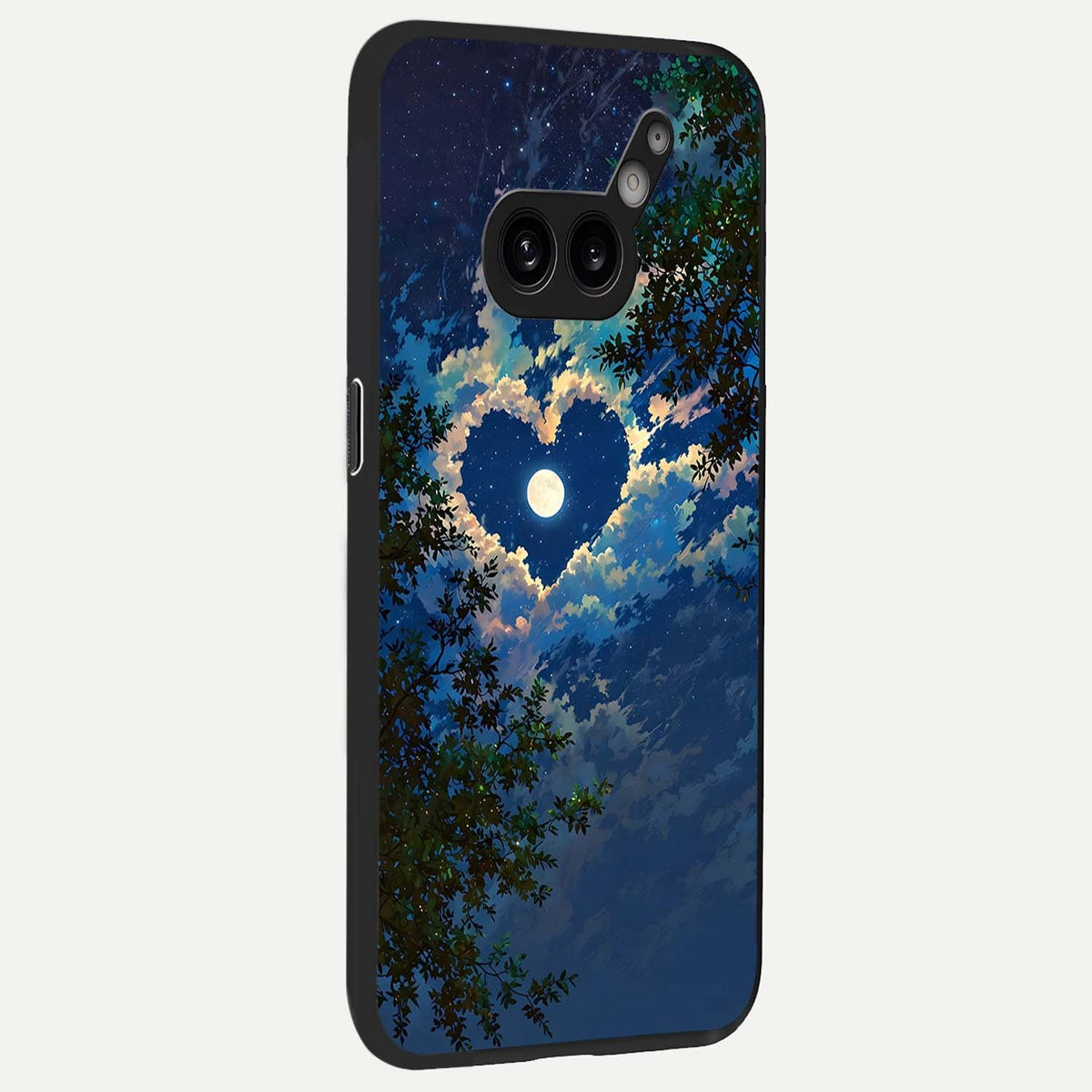  Heart With Moon Sky back cover For Nothing Phone 2A Plus slim fit glass case with vibrant aesthetic design