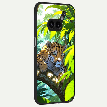  Leopard in Jungle back cover For Nothing Phone 2A Plus slim fit glass case with vibrant aesthetic design