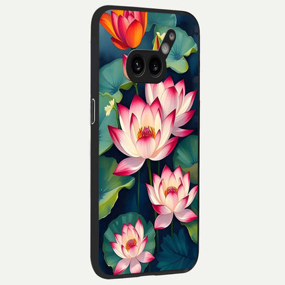  Lotus Dream Serenity back cover For Nothing Phone 2A Plus slim fit glass case with vibrant aesthetic design