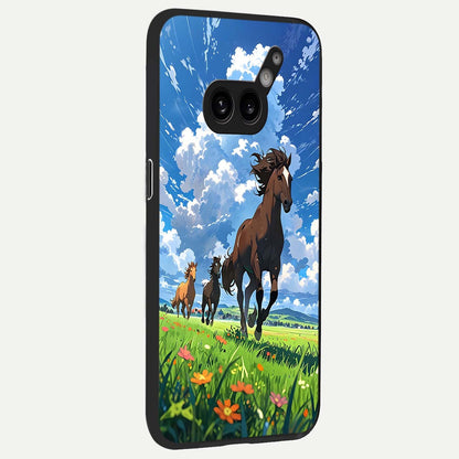  Majestic Horses Galloping back cover For Nothing Phone 2A Plus slim fit glass case with vibrant aesthetic design