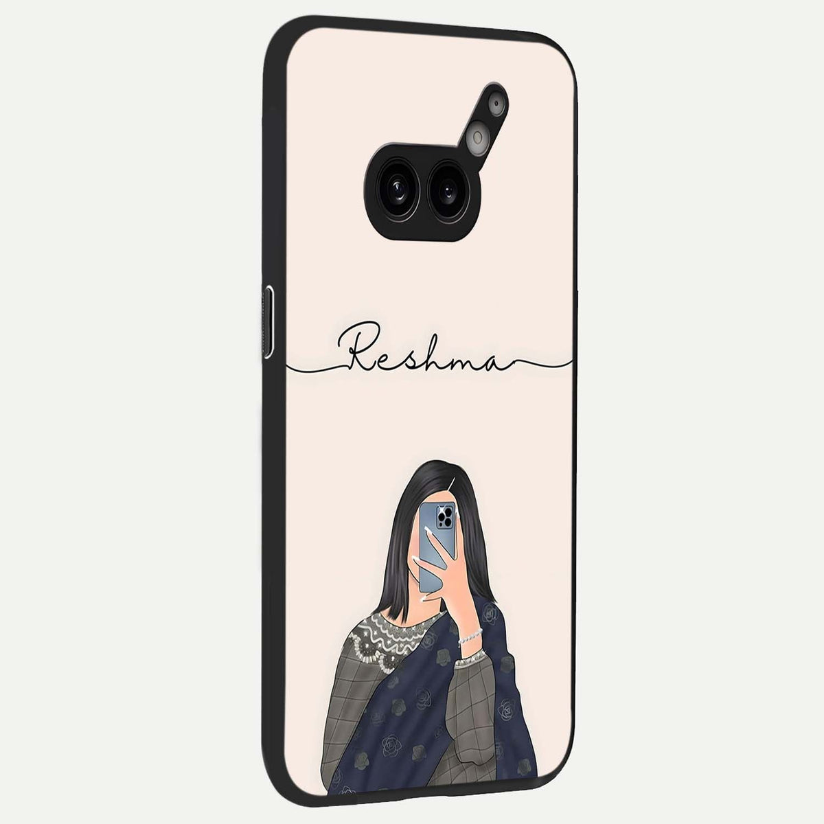  Mirror Mood Muse With Custom Name back cover For Nothing Phone 2A Plus slim fit glass case with vibrant aesthetic design
