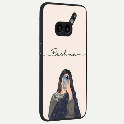  Mirror Mood Muse With Custom Name back cover For Nothing Phone 2A Plus slim fit glass case with vibrant aesthetic design