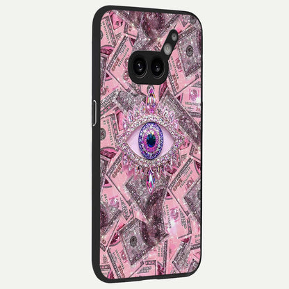  Money Eye Luxe back cover For Nothing Phone 2A Plus slim fit glass case with vibrant aesthetic design