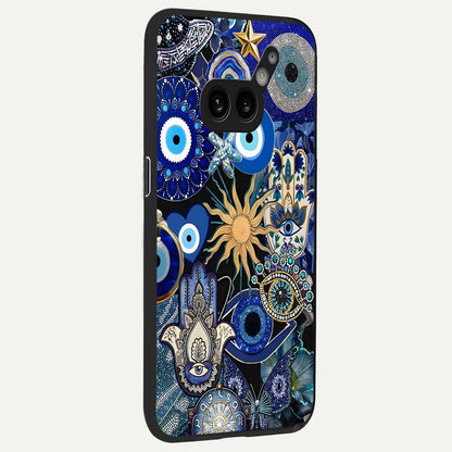  Mystic Blue Evil Eye back cover For Nothing Phone 2A Plus slim fit glass case with vibrant aesthetic design