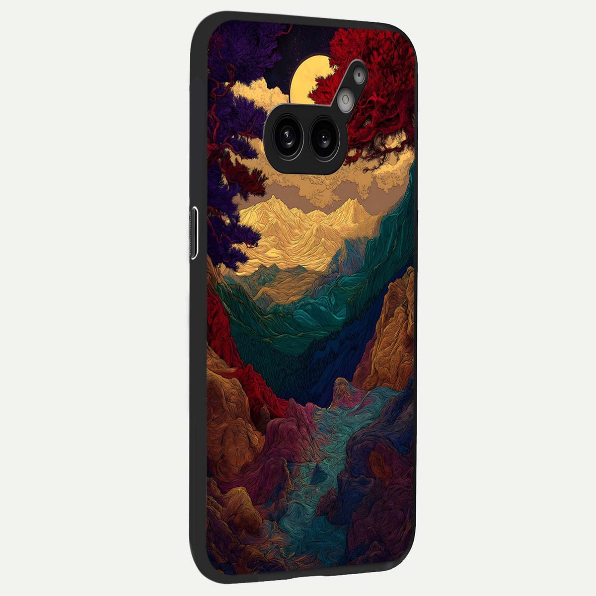  Mystic Valley Light back cover For Nothing Phone 2A Plus slim fit glass case with vibrant aesthetic design