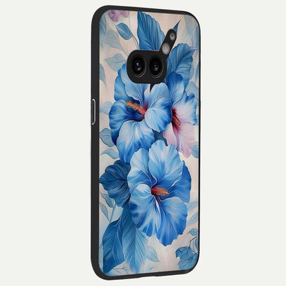  Ocean Hibiscus Grace back cover For Nothing Phone 2A Plus slim fit glass case with vibrant aesthetic design