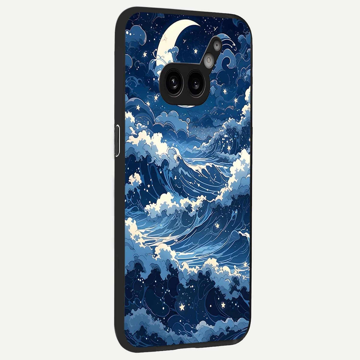  Ocean Moon Waves back cover For Nothing Phone 2A Plus slim fit glass case with vibrant aesthetic design