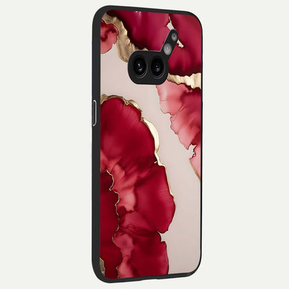  Pink And White Marble back cover For Nothing Phone 2A Plus slim fit glass case with vibrant aesthetic design
