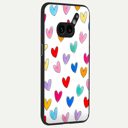  Playful Love Doodles back cover For Nothing Phone 2A Plus slim fit glass case with vibrant aesthetic design