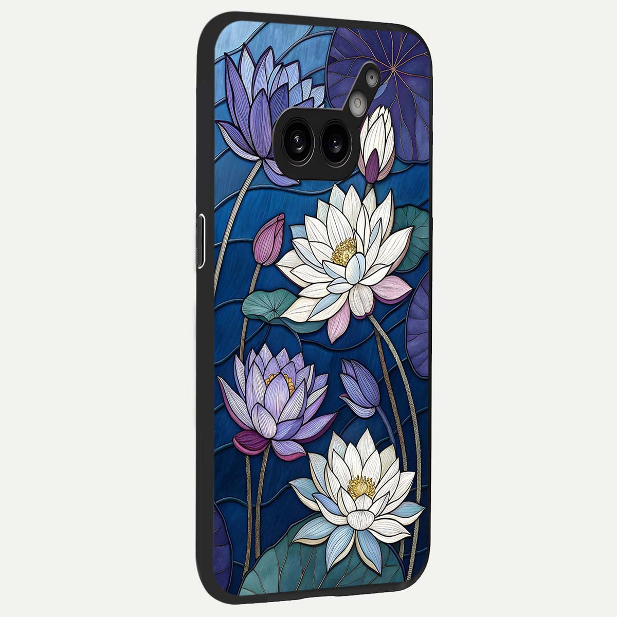  Purple Lotus Stained back cover For Nothing Phone 2A Plus slim fit glass case with vibrant aesthetic design