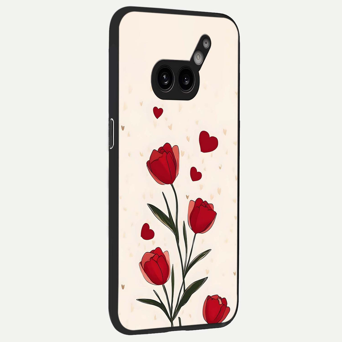  Tulip With Heart back cover For Nothing Phone 2A Plus slim fit glass case with vibrant aesthetic design