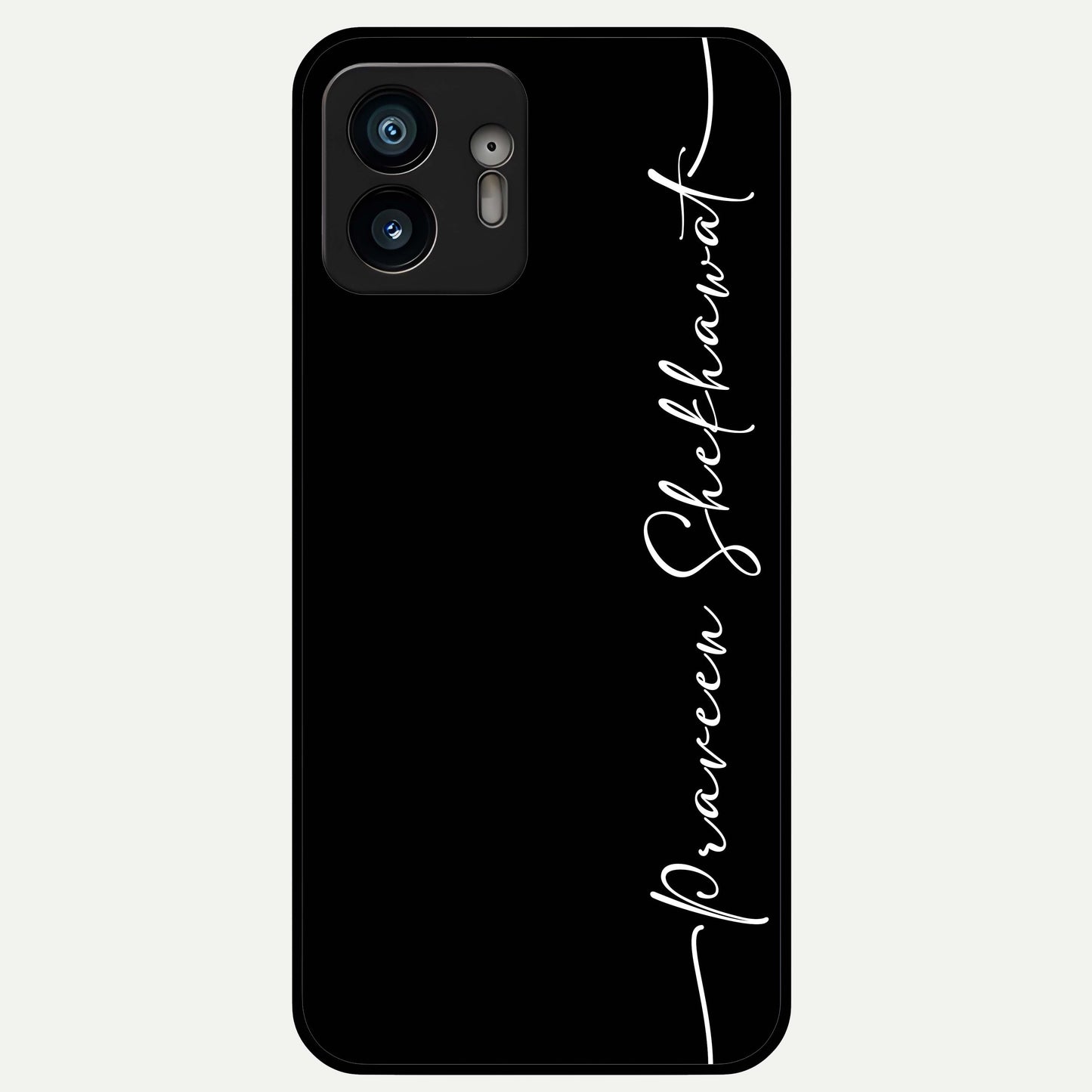  Black Tune Custom Name Glass Case For Nothing Phone 2 back cover – full design glossy printed glass finish
