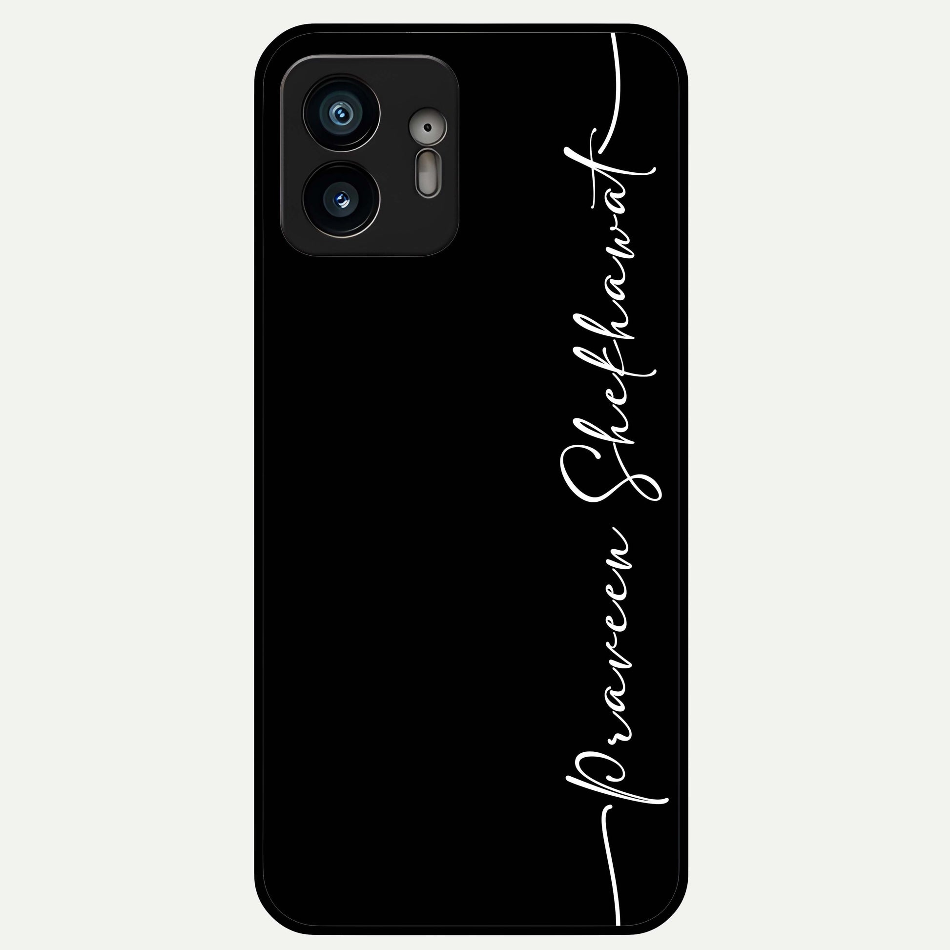  Black Tune Custom Name Glass Case For Nothing Phone 2 back cover – full design glossy printed glass finish