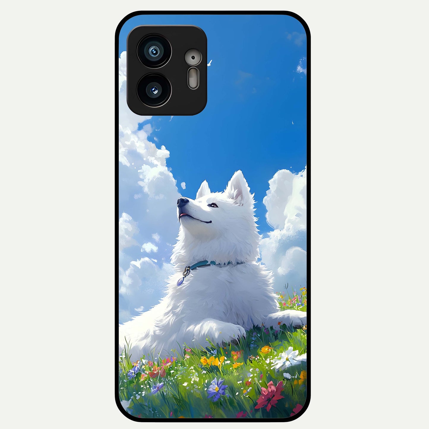 Blissful Cloud Pup Glass Case For Nothing Phone 2 back cover – full design glossy printed glass finish