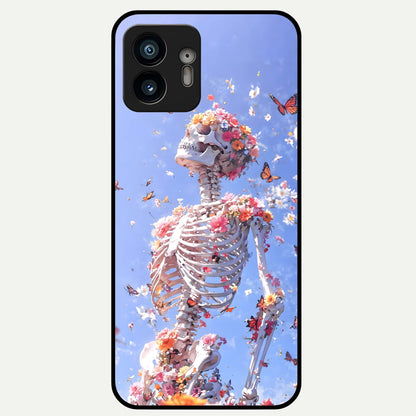  Bloom Beyond Bones Glass Case For Nothing Phone 2 back cover – full design glossy printed glass finish