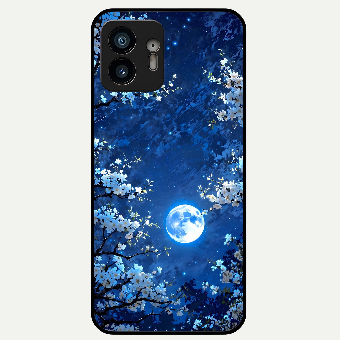  Blossom Moonlight Sky Glass Case For Nothing Phone 2 back cover – full design glossy printed glass finish