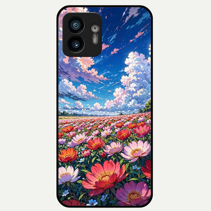  Blossom Sky Field Glass Case For Nothing Phone 2 back cover – full design glossy printed glass finish