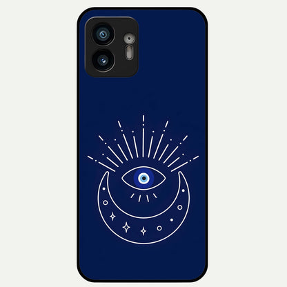  Blue Evil Eye Glass Case For Nothing Phone 2 back cover – full design glossy printed glass finish