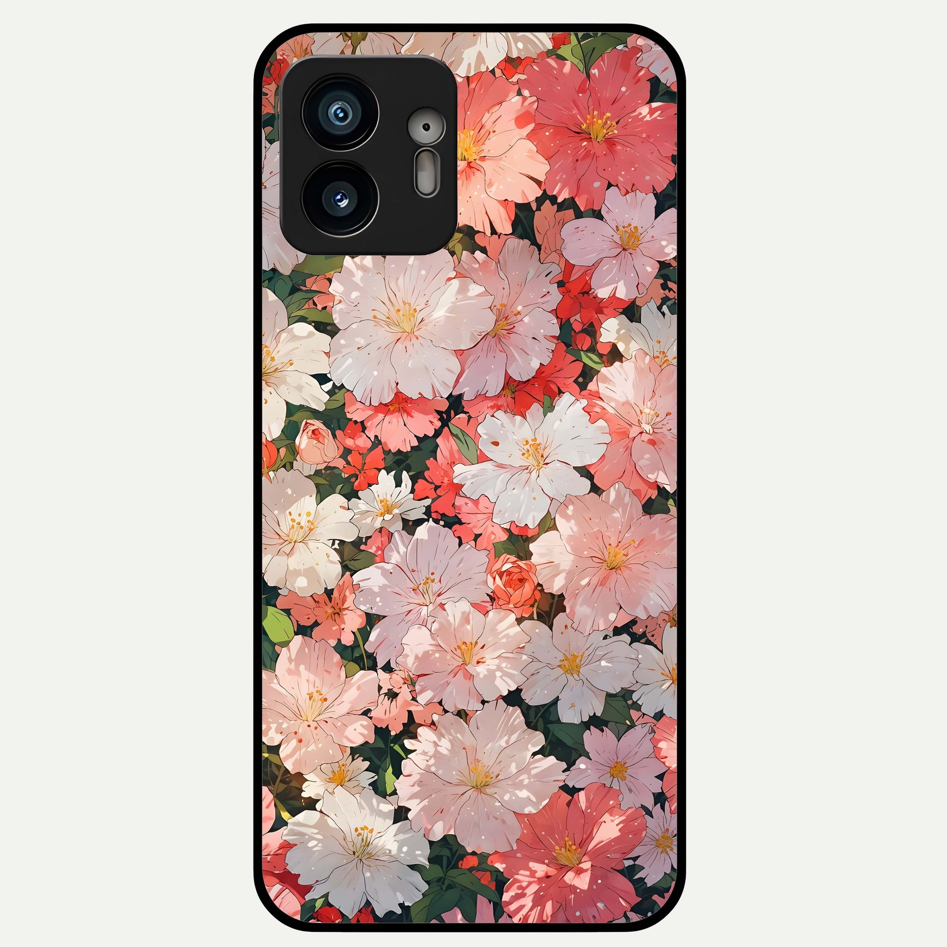 Blush Bloom Field Glass Case For Nothing Phone 2 back cover – full design glossy printed glass finish